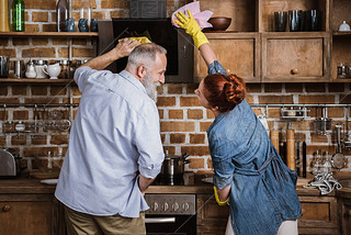 Mature couple in kitchen