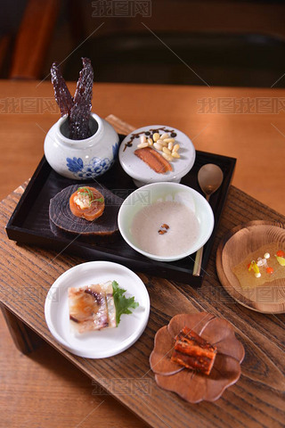 High angle shot of the delicious traditional Korean food in Seoul