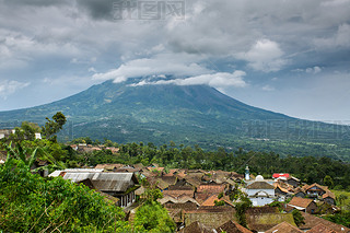 Village near Merapi volcano