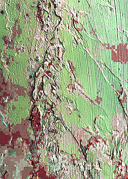 高清红绿复古风石膏画背景大图素材