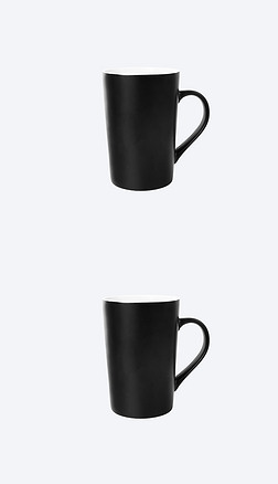 黑色咖啡马克杯样机模型抠图