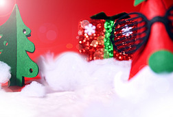 创意红绿圣诞元素节日唯美背景壁纸