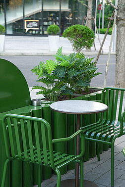 店铺休闲区绿色装置座椅照片