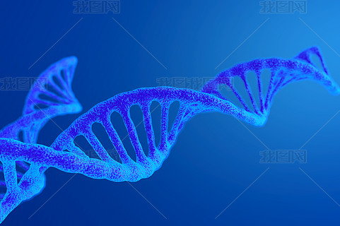 3D蓝色DNA螺旋图