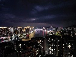 城市夜晚建筑天空攝影圖