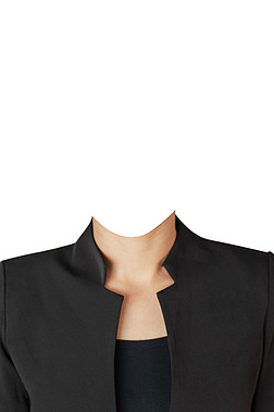 军装西服摄影图|抠图psd女士黑西服证件照服装