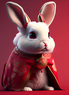 2023新年兔年春节可爱兔子喜庆风格