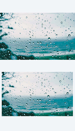 阴天雨滴车窗雨天风景