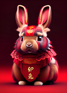 2023新年兔年卯兔可爱个性创意宠物兔子摄影