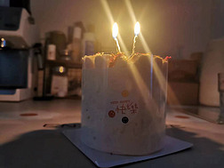 生日蛋糕生日快乐关灯蜡烛2支小蛋糕温馨祝福