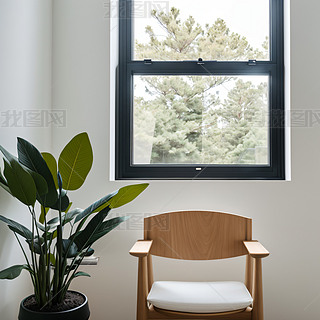 简约设计室内沙发植物凳子高清摄影图数字艺术