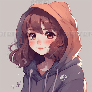 原创卡通动漫女孩头像插画精致个性唯美梦幻森系