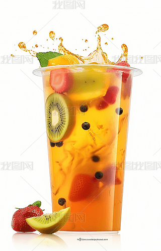 水果茶果汁饮料饮品背景海报电商奶茶