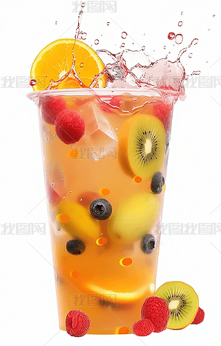 水果茶果汁饮料饮品背景海报电商奶茶