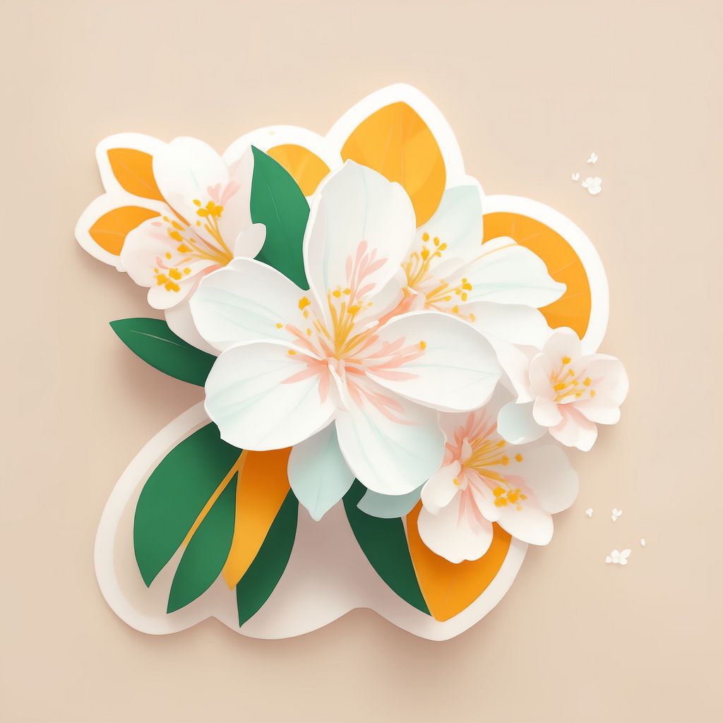 杏花花朵卡通贴纸