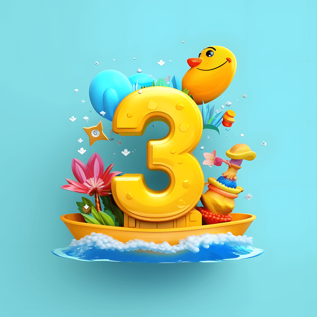 3d卡通立体数字