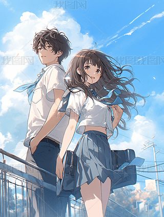 六月毕业季卡通插画