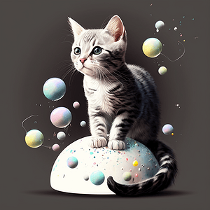 catwithcolorfulball