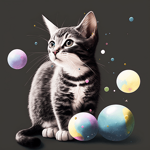 catwithcolorfulball