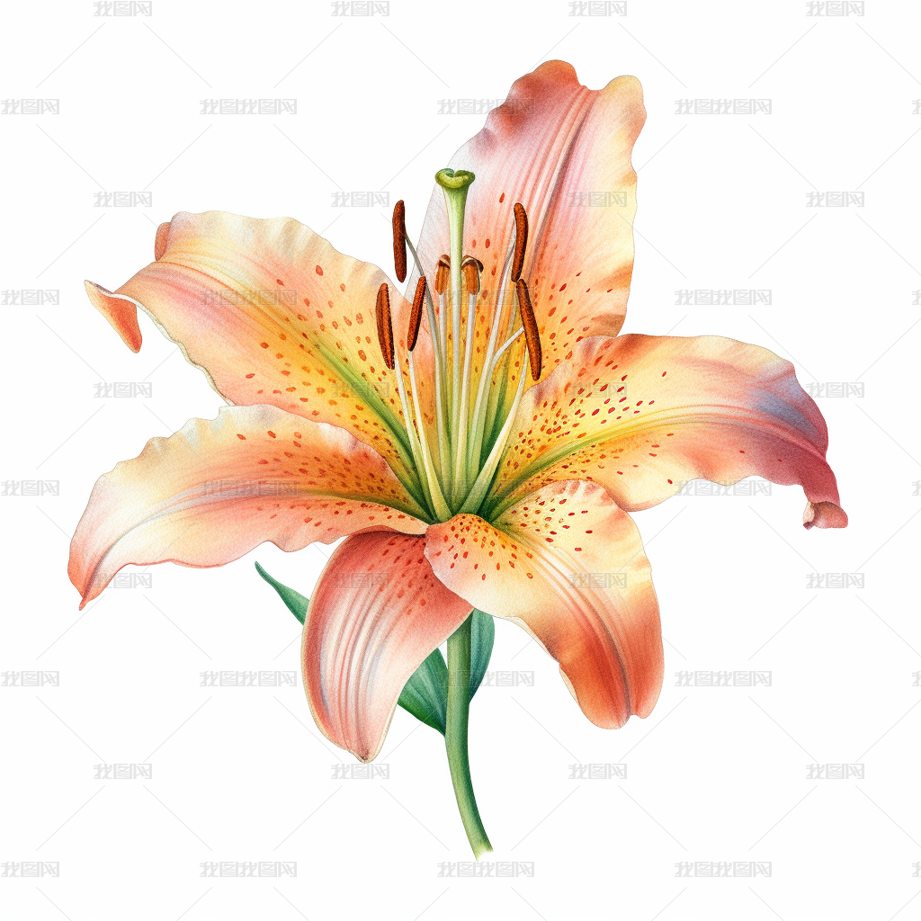 手绘水彩百合花下载-编号32844697--我图网 手绘水彩百合花下载-编号32844697--我图网