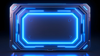 数码科幻金属霓虹灯框架图形海报网页ppt背景