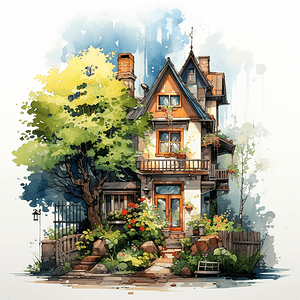 watercolour_house