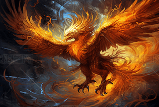 鸟类展翅飞翔插画