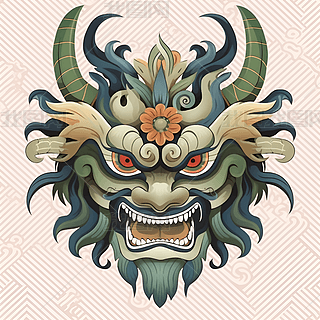 中国传统文化龙图腾龙首青龙海报设计元素高清素材