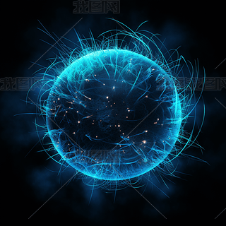 数字艺术蓝色科技圆形光感特效素材图片
