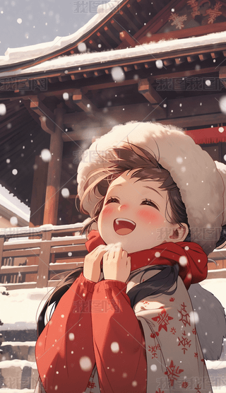 雪中少女动漫专题模板-雪中少女动漫图片素材下载-我图网