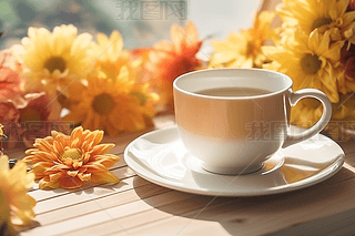 秋日温馨的饮品时光热奶茶菊花茶的舒适享受(4)
