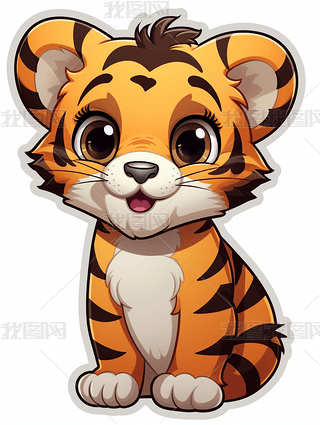 超级可爱的小老虎贴纸
