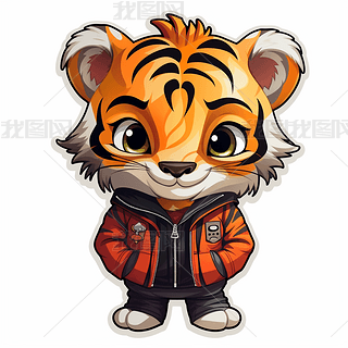 超级可爱的小老虎贴纸
