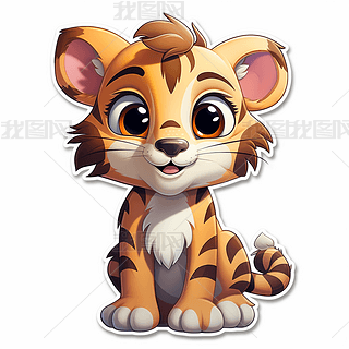 超级可爱的小老虎贴纸