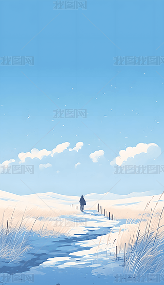 冬季雪景创意背景图高清插画