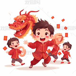 过年舞龙舞狮儿童专题模板-过年舞龙舞狮儿童图片素材下载-我图网