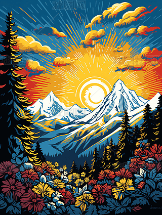 风景纹样设计专题模板-风景纹样设计图片素材下载-我图网