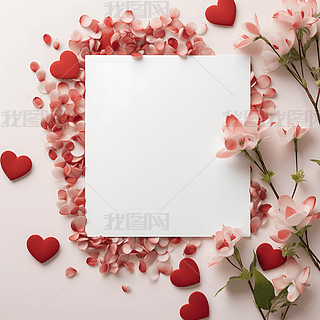 浪漫爱心信封信纸元素素材