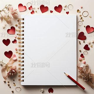 浪漫爱心信封信纸元素素材