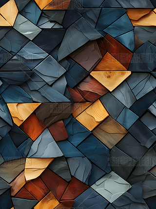 炫彩多边形凹凸循环材质贴图素材