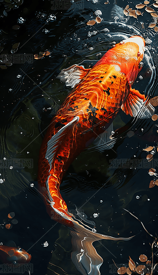 鲤鱼金鱼观赏鱼高清摄影图海报设计素材