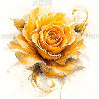 卡通手绘水彩黄花素材元素