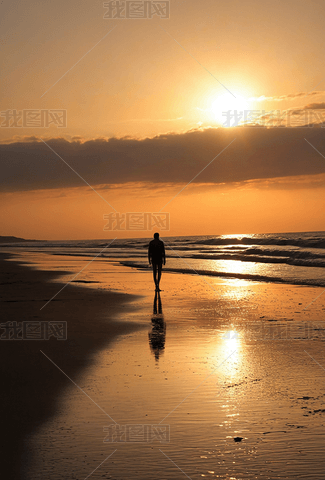 夕阳海边男人背影专题模板-夕阳海边男人背影图片素材下载-我图网 