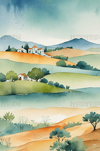 有房子树木风景图片