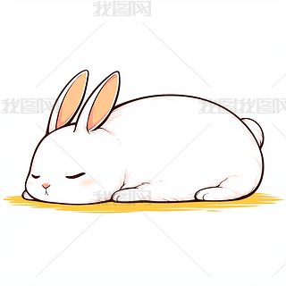 兔子在睡觉卡通设计元素
