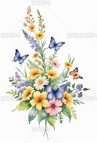 高清水彩画花专题模板-高清水彩画花图片素材下载-我图网