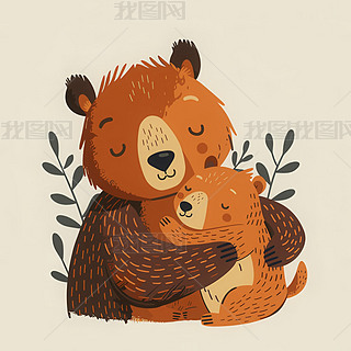 她熊宝宝互相拥抱