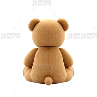 免扣可爱的泰迪熊背影元素