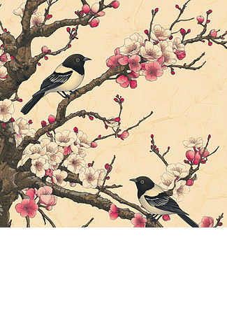 喜鹊梅花图片大全-喜鹊梅花背景图片-我图网