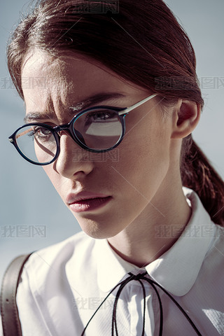 stylish hipster woman in glasses